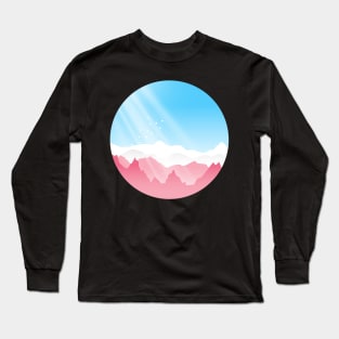 Transgender Sunrise Mountains Landscape Long Sleeve T-Shirt